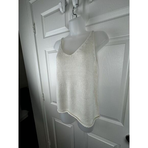 H&M Knit V-Neck Top, Sleeveless, Ivory, Sz: S, 50-19 - Picture 5 of 13